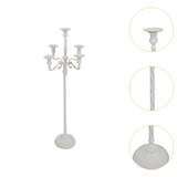 Maxbell Candle Holder with 5 Branches Candelabra Candlestick for Living Room Elegant White 23x89cm