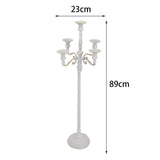 Maxbell Candle Holder with 5 Branches Candelabra Candlestick for Living Room Elegant White 23x89cm