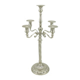 Maxbell Candle Holder with 5 Branches Candelabra Candlestick for Living Room Elegant Silvery 23x63cm