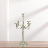 Maxbell Candle Holder with 5 Branches Candelabra Candlestick for Living Room Elegant Silvery 23x63cm