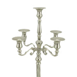 Maxbell Candle Holder with 5 Branches Candelabra Candlestick for Living Room Elegant Silvery 23x63cm