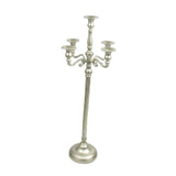 Maxbell Candle Holder with 5 Branches Candelabra Candlestick for Living Room Elegant Silvery 23x73cm