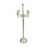 Maxbell Candle Holder with 5 Branches Candelabra Candlestick for Living Room Elegant Silvery 23x73cm