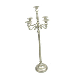 Maxbell Candle Holder with 5 Branches Candelabra Candlestick for Living Room Elegant Silvery 23x73cm