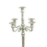 Maxbell Candle Holder with 5 Branches Candelabra Candlestick for Living Room Elegant Silvery 23x73cm