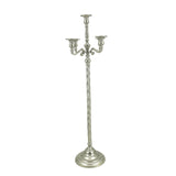 Maxbell Candle Holder with 5 Branches Candelabra Candlestick for Living Room Elegant Silvery 23x89cm