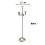 Maxbell Candle Holder with 5 Branches Candelabra Candlestick for Living Room Elegant Silvery 23x89cm