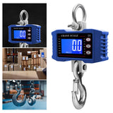 Maxbell Hanging Scale Hold/Unit/tare/Zero Luggage Scale Handheld Digital Crane Scale Blue 2T