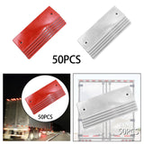 Maxbell 50 Pieces Generic Car Reflectors Sturdy Professional for Pickup Trailer Red