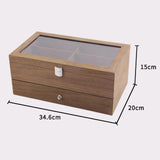 Maxbell Wooden Sunglasses Organizer Box Multi Grids Watch Box Eyewear Storage Holder 12 Slots