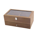 Maxbell Wooden Sunglasses Organizer Box Multi Grids Watch Box Eyewear Storage Holder 12 Slots