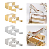 Maxbell 3 Pieces Riser Display Stands Display Shelf for Dessert Collectibles Perfume Mirrored Gold