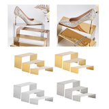Maxbell 3 Pieces Riser Display Stands Display Shelf for Dessert Collectibles Perfume Mirrored Gold