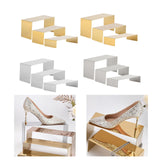 Maxbell 3 Pieces Riser Display Stands Display Shelf for Dessert Collectibles Perfume Mirrored Gold