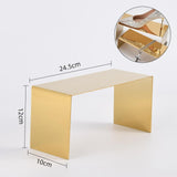 Maxbell 3 Pieces Riser Display Stands Display Shelf for Dessert Collectibles Perfume Mirrored Gold