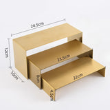 Maxbell 3 Pieces Riser Display Stands Display Shelf for Dessert Collectibles Perfume Brushed Gold
