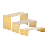 Maxbell 3 Pieces Riser Display Stands Display Shelf for Dessert Collectibles Perfume Brushed Gold