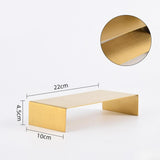 Maxbell 3 Pieces Riser Display Stands Display Shelf for Dessert Collectibles Perfume Brushed Gold