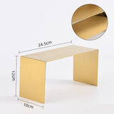 Maxbell 3 Pieces Riser Display Stands Display Shelf for Dessert Collectibles Perfume Brushed Gold