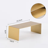 Maxbell 3 Pieces Riser Display Stands Display Shelf for Dessert Collectibles Perfume Brushed Gold