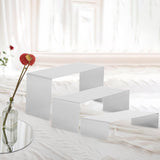 Maxbell 3 Pieces Riser Display Stands Display Shelf for Dessert Collectibles Perfume Mirrored Silver