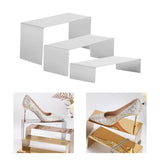 Maxbell 3 Pieces Riser Display Stands Display Shelf for Dessert Collectibles Perfume Mirrored Silver