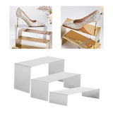 Maxbell 3 Pieces Riser Display Stands Display Shelf for Dessert Collectibles Perfume Mirrored Silver