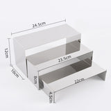 Maxbell 3 Pieces Riser Display Stands Display Shelf for Dessert Collectibles Perfume Mirrored Silver