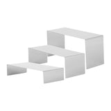 Maxbell 3 Pieces Riser Display Stands Display Shelf for Dessert Collectibles Perfume Mirrored Silver