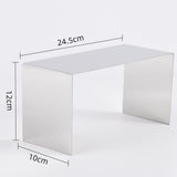 Maxbell 3 Pieces Riser Display Stands Display Shelf for Dessert Collectibles Perfume Mirrored Silver