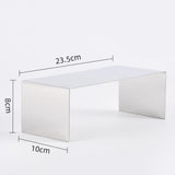 Maxbell 3 Pieces Riser Display Stands Display Shelf for Dessert Collectibles Perfume Mirrored Silver