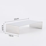 Maxbell 3 Pieces Riser Display Stands Display Shelf for Dessert Collectibles Perfume Mirrored Silver