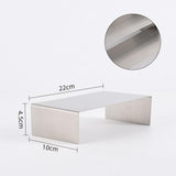 Maxbell 3 Pieces Riser Display Stands Display Shelf for Dessert Collectibles Perfume Brushed Silver