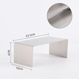 Maxbell 3 Pieces Riser Display Stands Display Shelf for Dessert Collectibles Perfume Brushed Silver