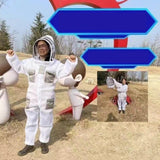 Maxbell Ventilated Beekeeper Suit White Long Sleeve Bee Keeper Professional Bee Suit XXL  176 to 185cm