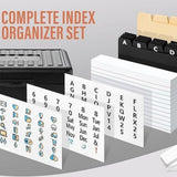 Maxbell Index Cards 25 Black A-z Letter Dividers Flash Cards for Paint Greeting Note