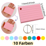 Maxbell 1000Pcs Index Cards with 10 Binder Rings Note Cards for Office Business Home
