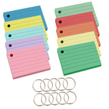 Maxbell 1000Pcs Index Cards with 10 Binder Rings Note Cards for Office Business Home