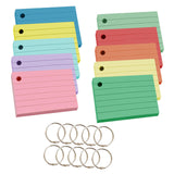 Maxbell 1000Pcs Index Cards with 10 Binder Rings Note Cards for Office Business Home