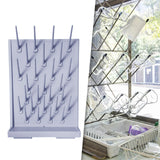 Maxbell Lab Drying Rack with 27 Detachable Pegs Multipurpose Test Tube Draining Rack Light Gray