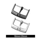 Maxbell 5 Pieces Stainless Steel Watch Buckles 18mm/20mm Replacement Watch Accessory Black 18mm