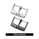 Maxbell 5 Pieces Stainless Steel Watch Buckles 18mm/20mm Replacement Watch Accessory Black 18mm