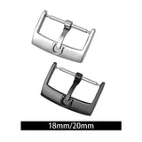 Maxbell 5 Pieces Stainless Steel Watch Buckles 18mm/20mm Replacement Watch Accessory Black 18mm