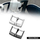 Maxbell 5 Pieces Stainless Steel Watch Buckles 18mm/20mm Replacement Watch Accessory Black 18mm