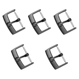 Maxbell 5 Pieces Stainless Steel Watch Buckles 18mm/20mm Replacement Watch Accessory Black 18mm