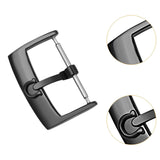 Maxbell 5 Pieces Stainless Steel Watch Buckles 18mm/20mm Replacement Watch Accessory Black 18mm