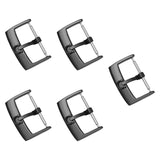 Maxbell 5 Pieces Stainless Steel Watch Buckles 18mm/20mm Replacement Watch Accessory Black 20mm