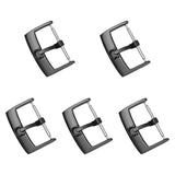 Maxbell 5 Pieces Stainless Steel Watch Buckles 18mm/20mm Replacement Watch Accessory Black 20mm