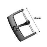 Maxbell 5 Pieces Stainless Steel Watch Buckles 18mm/20mm Replacement Watch Accessory Black 20mm