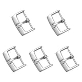 Maxbell 5 Pieces Stainless Steel Watch Buckles 18mm/20mm Replacement Watch Accessory Silver 18mm